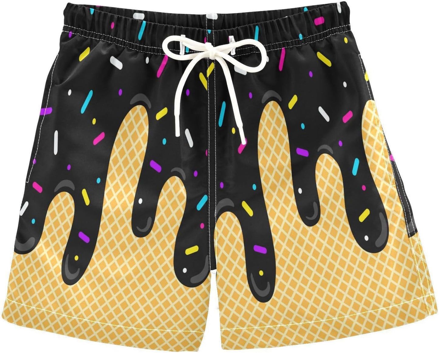 Ice Cream Boy Baseball Shorts Waffle Or Cone Preppy Shorts,Kids Youth Ice Cream Drip Track Short Pants