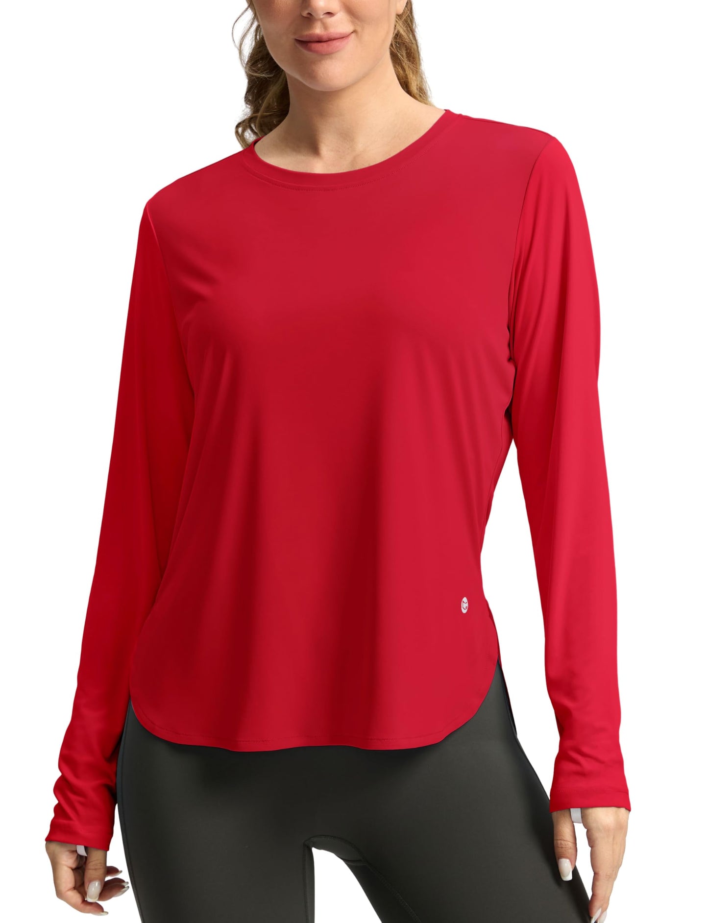 Women's Sun Shirts UPF 50+ Long Sleeve UV Protection Shirt Lightweight Quick Dry Workout Hiking Tops for Women(Red,XL)