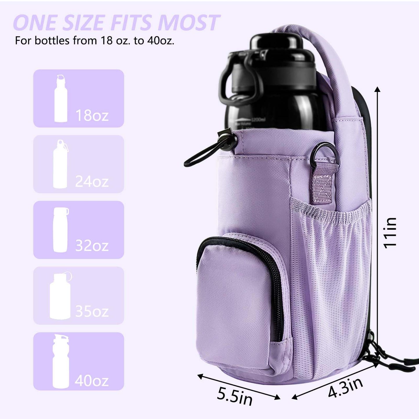 JACZZO Magnetic Gym Bag for Men and Women, Small Crossbody Gym Bag, Water Bottle with Phone Holder, Gym Gifts for Women (Purple)