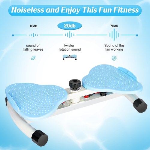 Waist Twist Board for Exercise, Waist Twisting Machine, Core Twister Machine for Women Men Belly Fat Loss, Noiseless Ab Twister Board for Home Gym Pilates Equipment (Blue)