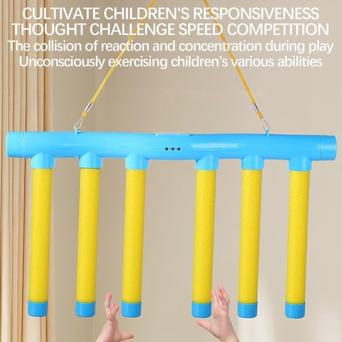 MOQRUAO Reflex Challenge Game, Hand Eye Coordination Training Reaction Game Hand Speed Challenge Game,Catching Sticks Game, Adjustable Speed Catching Game