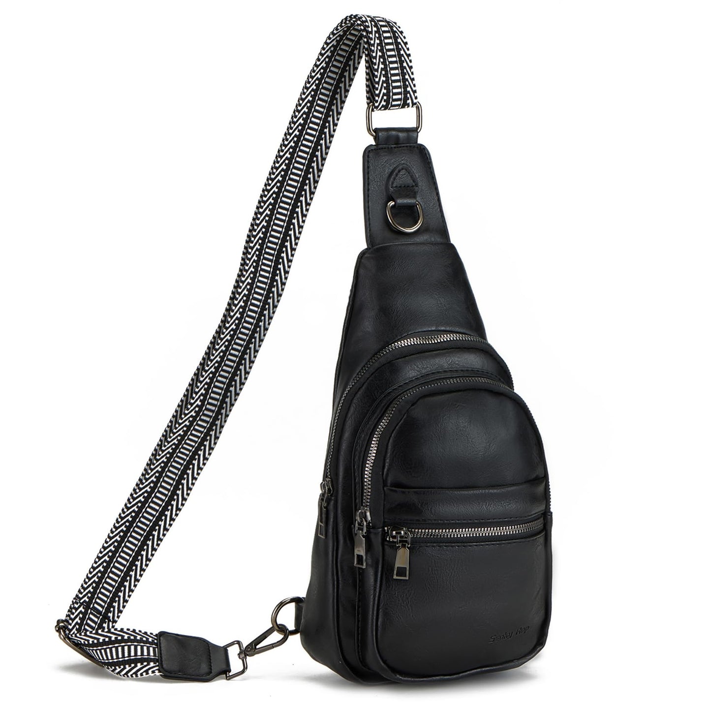 Seoky Rop Crossbody Bag for Women Small Sling Bag Leather Shoulder Cross Body Bag for Travel Black