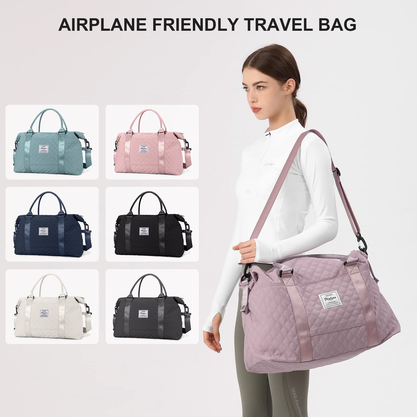 Travel Duffel Bag,Overnight Weekender Bags for Women with Wet Pocket