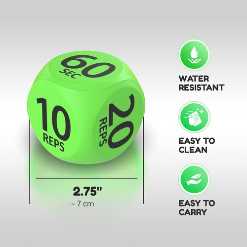 TidyFriend Exercise Dice, 6 Sided Foam Fun Workout Dice for Solo or Group Classes, Great Dynamic Exercise Equipment (Yellow)