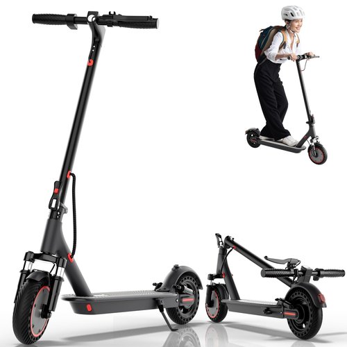 XUG Electric Scooter for Adults with Dual Suspension System - 8.5"/10" Solid Tires, 350W/500W Brushless Motor, 16/19/22 Mph, 19-23 Miles Range, Double Braking Folding Fast E-Scooter, App Control