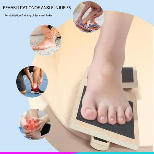 Ankle Balance Board & Foot Strengthener, Wood Wobble Board for Sprained Ankle Physical Therapy, Plantar Fasciitis Relief, Stability & Posture Training