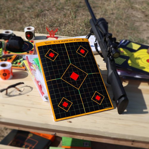Highwild Sight in Splatter Paper Targets - Splash Effect of Multiple Colors - 12x18 Inch (10 Pack)