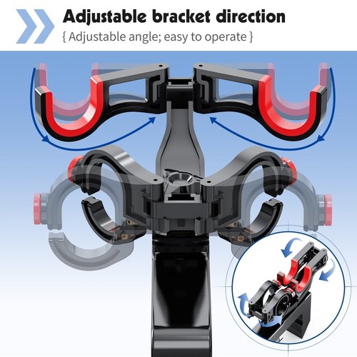 Rod Holders for Fishing Boat- Dual Head 360 Adjustable Angle Fishing Rod Holders for Boat- Folding Fishing Gear, Strong and Durable Rod Holder for Boat-Boat Accessories,Enlarge Clamp&Thicken Base
