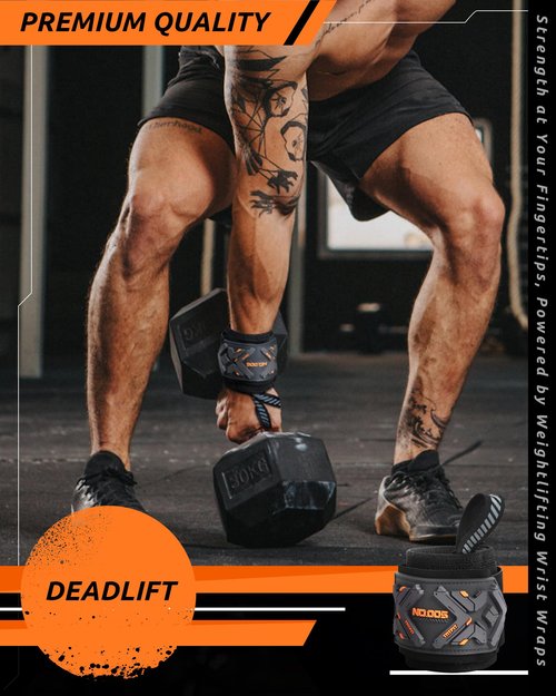 Jaffick 18" Professional Dual-Pressure Weightlifting Wrist Wraps with Heavy Thumb Loop for Men & Women - Wrist Support for Bench Press, Powerlifting, CrossFit, and Strength Training
