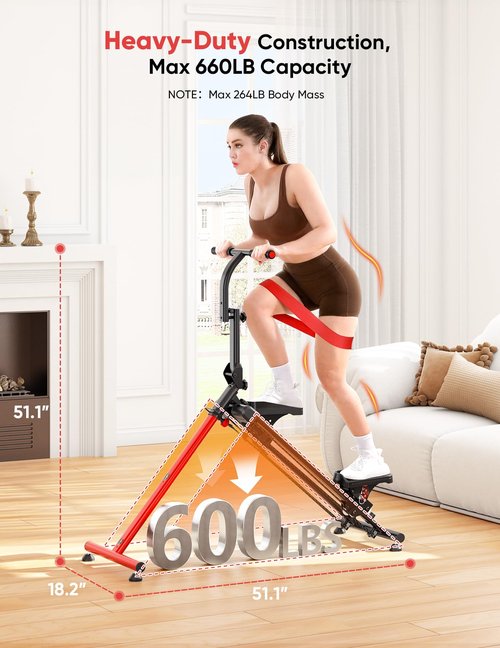 YOLEO Steppers for Exercise at Home, Adjustable Stair Stepper with 3 Workout Modes,Folding Cardio Stair Master with Ski Simulation Mode & Oversized Pedal,90% Pre-Assembled Stair Climber with Handlebar