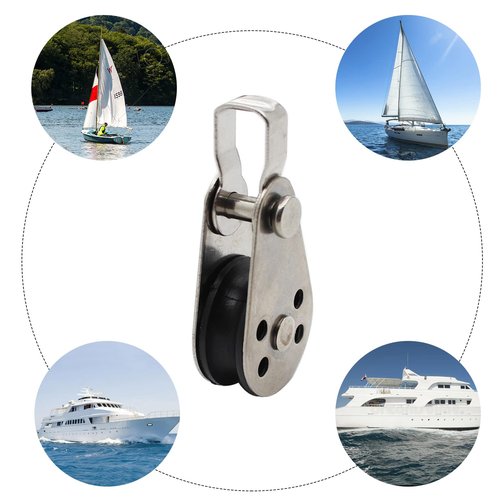 4PCS Stainless Steel Nylon Marine Pulley,Pulley Block Rope Rope Runner Kayak Pulley Single Pulley Bearing Block Rope Runner,Suitable for 0.08" to 0.32" Ropes,for Sailboats,Yachts,Ship Pulleys
