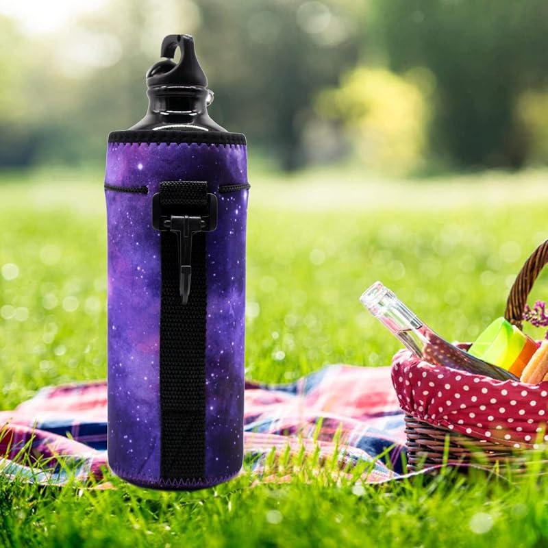 Wanty 20 oz Neoprene Insulated Bottle Carrier Sleeve with Adjustable Strap - Purple Sky