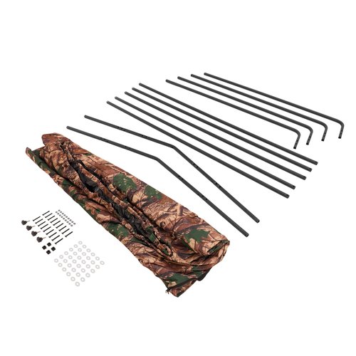 Gelacie Hunting Blind Cover Deer Hunting Blind Camouflage Enclosure Universal 2 Entrances Hunting Equipment 360 Degree Full Surround Coverage Quad Blind Cover Steel + Cloth (Stand Not Included)