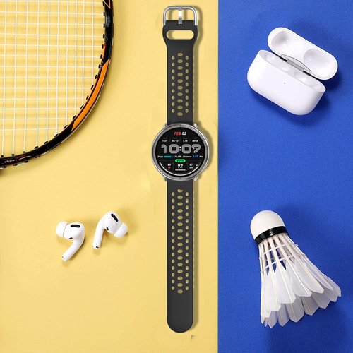 ZOCOVIN Silicone Watch Bands for Amazfit Active 2 /Active, Soft Sport Breathable Replacement Wristband Strap for Amazfit GTS 4/4 mini/3/2 mini/2e
