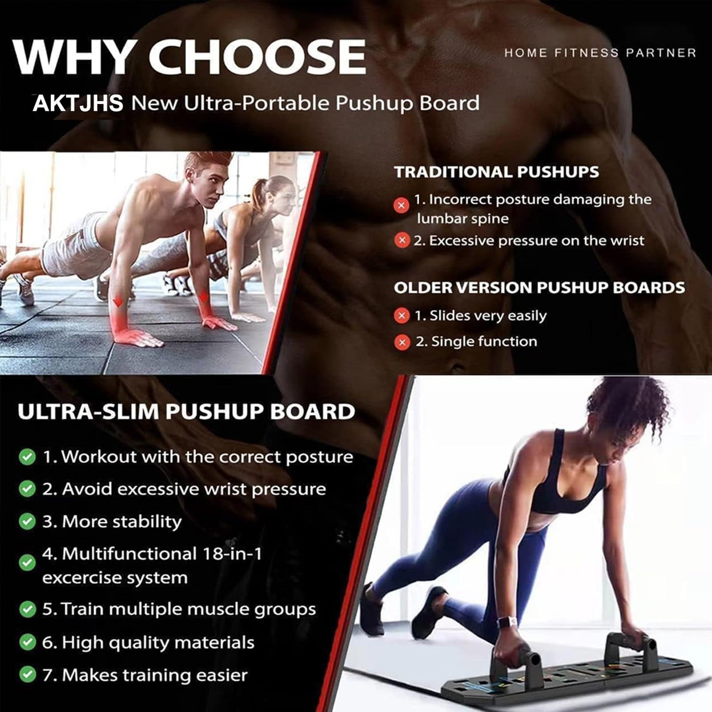 12-In-1 Push Up Board,Portable Pushup Bars for Men, Muscle Max Press Up Boards,Foldable Gym Home Exercise Board,Multi-function Push-Up Stand,Home Workout Equipment with Resistance Bands