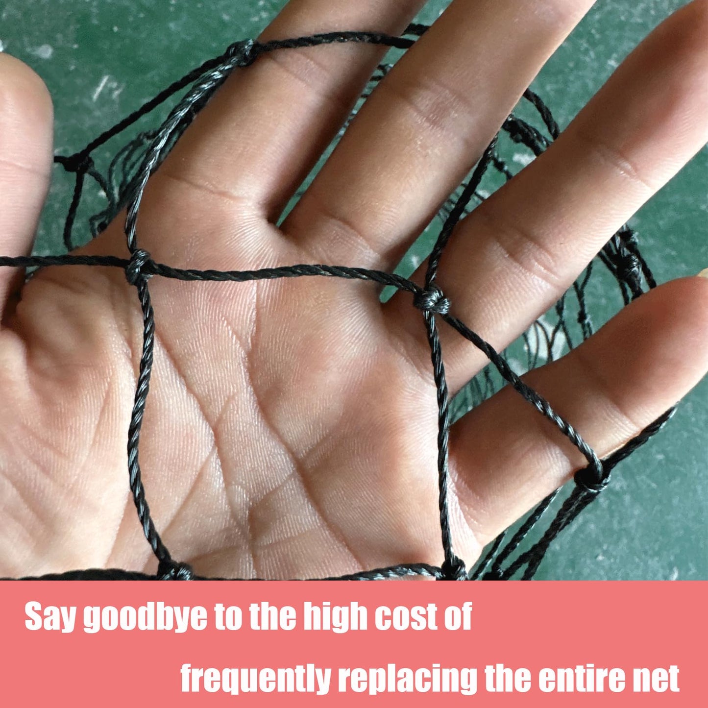 Surecha Batting Cage Net Repair Kit 6' x 7' Baseball Softball Backstop Nets #42 HDPE (60PLY) Heavy Duty with Twine &Zip Ties for Baseball Batting Cage Netting