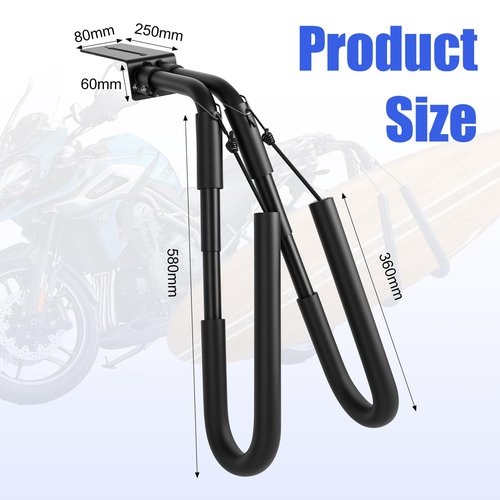 Ruirgo Aluminum Alloy Surfboard Rack, Portable Motorcycle Surfboard Racks, Easy to Assemble, with Mounting Kit, Suitable for Motorcycles, Mopeds