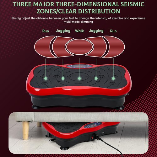 Vibration Plate Exercise Machine, Mini Vibrating Platform, Platform Exercise Machine with Resistant Band, Home Training Equipment for Lymphatic Drainage, Burn Calories, Helps Alleviate Back