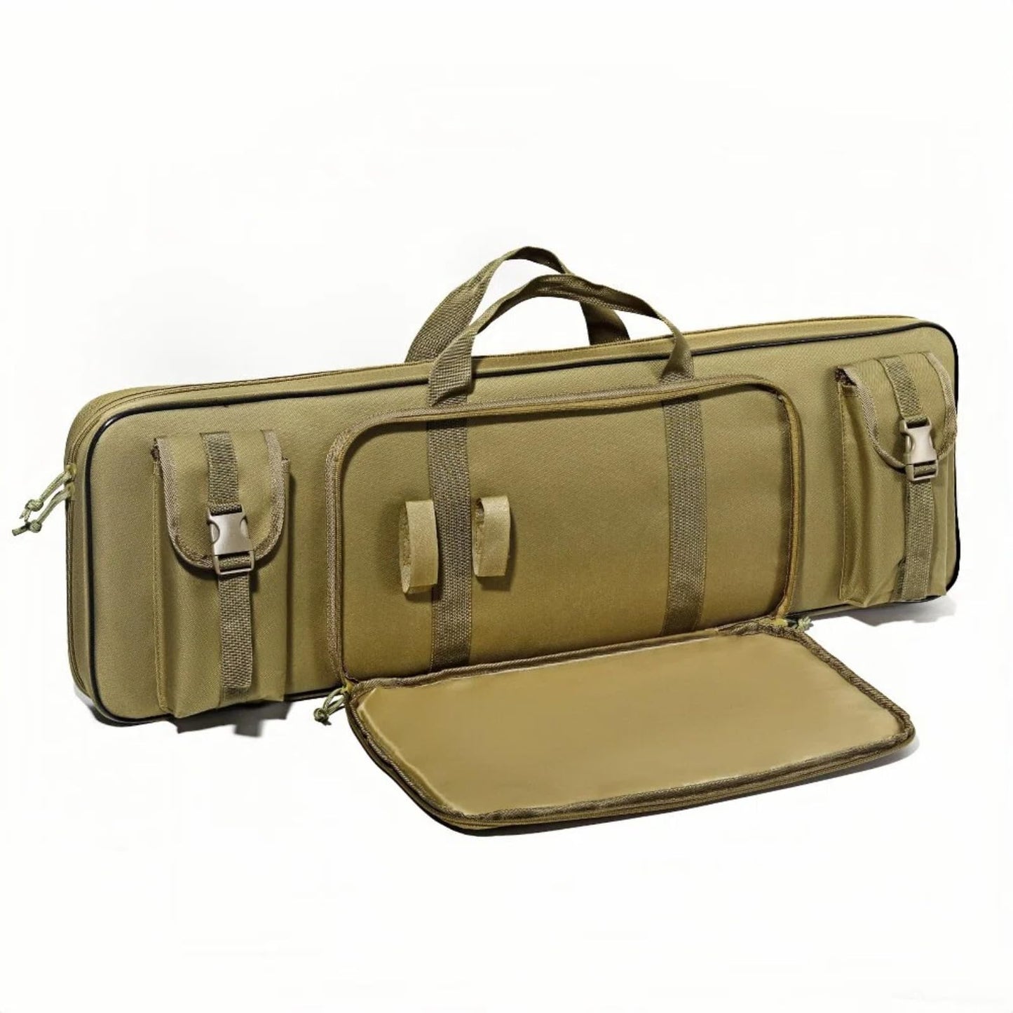 KOKKOYA Soft Gun Case for Rifles and Shotguns Long Scoped Rifle Range Bag Backpack 47" 36" with Tactical Pockets Durable Oxford Fabric Adjustable Sling Dual (khaki, 34 inch x 12 inch)