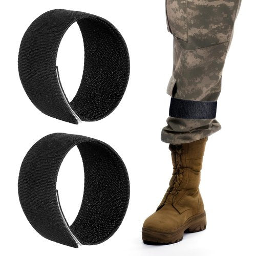 Black Cowboy Boot Straps, 2 Pack Elastic Polyester Ankle Straps Snake Bootstraps Adjustable Boots Bands Cowboy Boots Strap with Hook and Loops for Gardening Hiking Fishing Hunting, Black