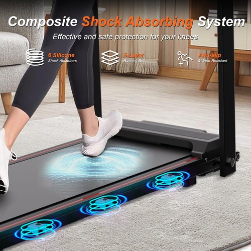 Foldable Treadmill with Handles Treadmills for Home Small Spaces 3 HP Walking Pad Treadmill with Handle Bar Folding Treadmills Quiet Walking Machine, 300LBS Capacity, Portable Small Home Gym (Black)