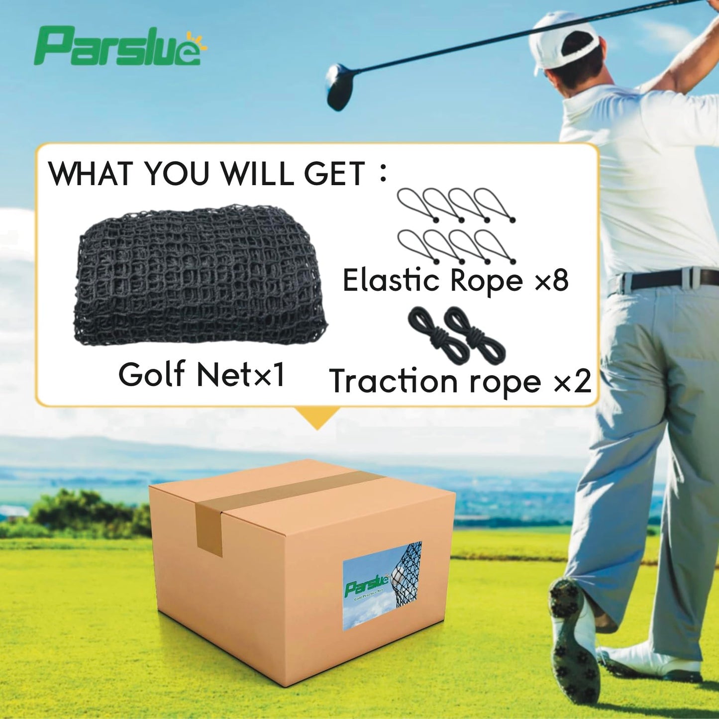 Golf Practice Net,Heavy Duty Nylon Golf Hitting Net,Golf Net Outdoor Indoor with Wire Hanging Kit,Golf Nets for Backyard Driving，Golf,Baseball, Hockey, Soccer（10/15/20/25/30ft