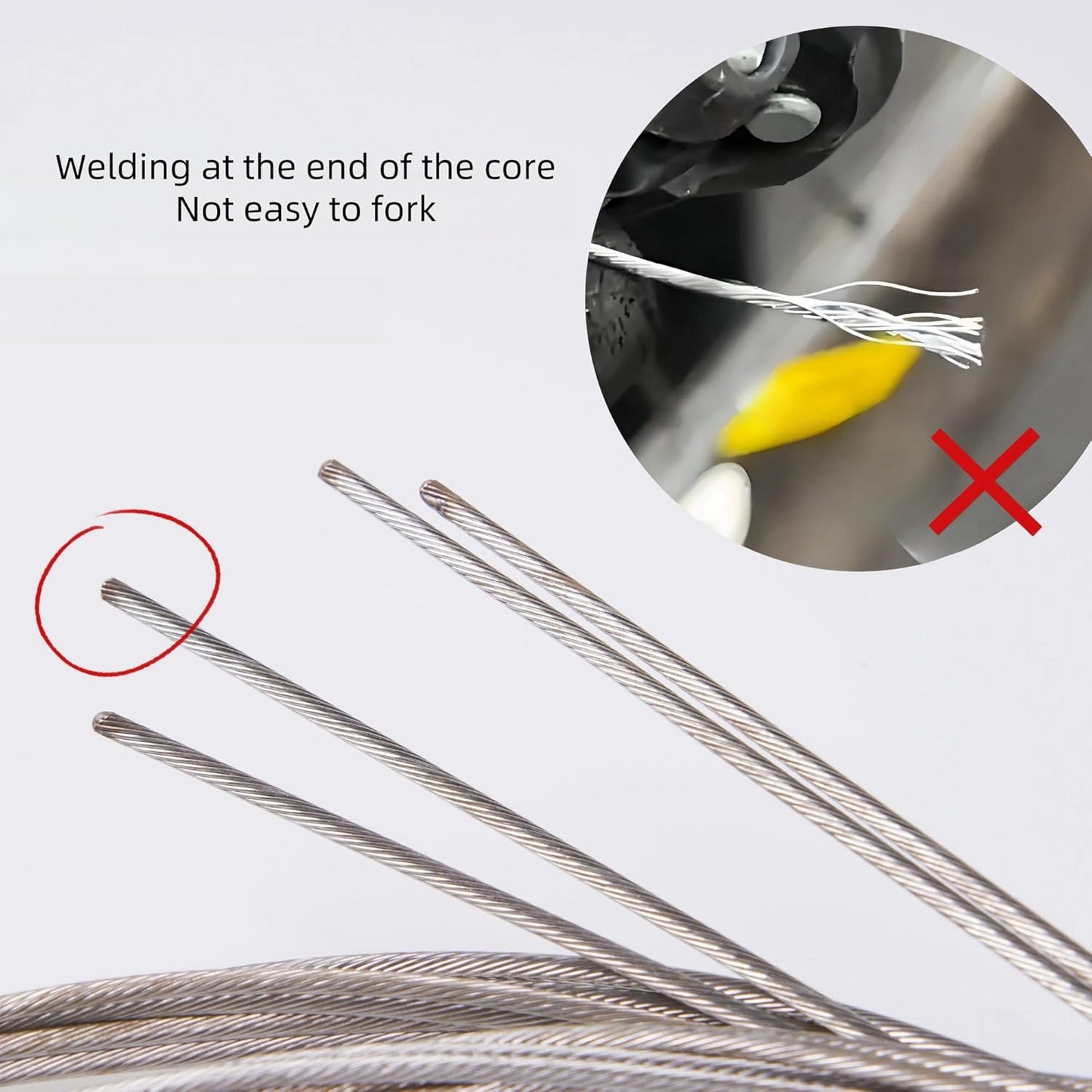 10Pcs 2100MM Universal Bicycle Shifter Cable, Stainless Steel Shift line,Bike Shift Wire Kit for Mountain and Road Bike, With Cable Tips and O-rings