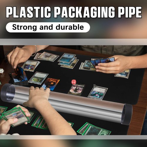 Barydat 4 Pcs Playmat Tube Round TCG Artwork Tube 16.14 Inch Playmat Case for Card Game Storage Toy Card Play Mat Clear Play Mat Tubes for TCG Gaming, Easy in and Out Design