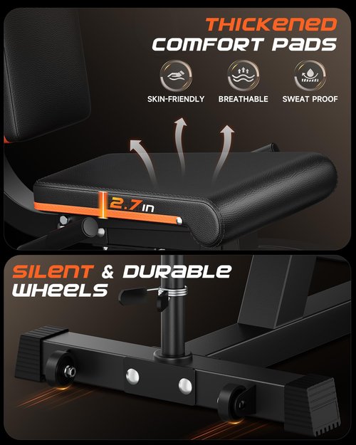 FEIERDUN Leg Extension Curl Machine - 700lbs Capacity Leg Extension Machine for Lower Body Workouts - Adjustable Leg Curl Machine, Home Gym Weight Machine