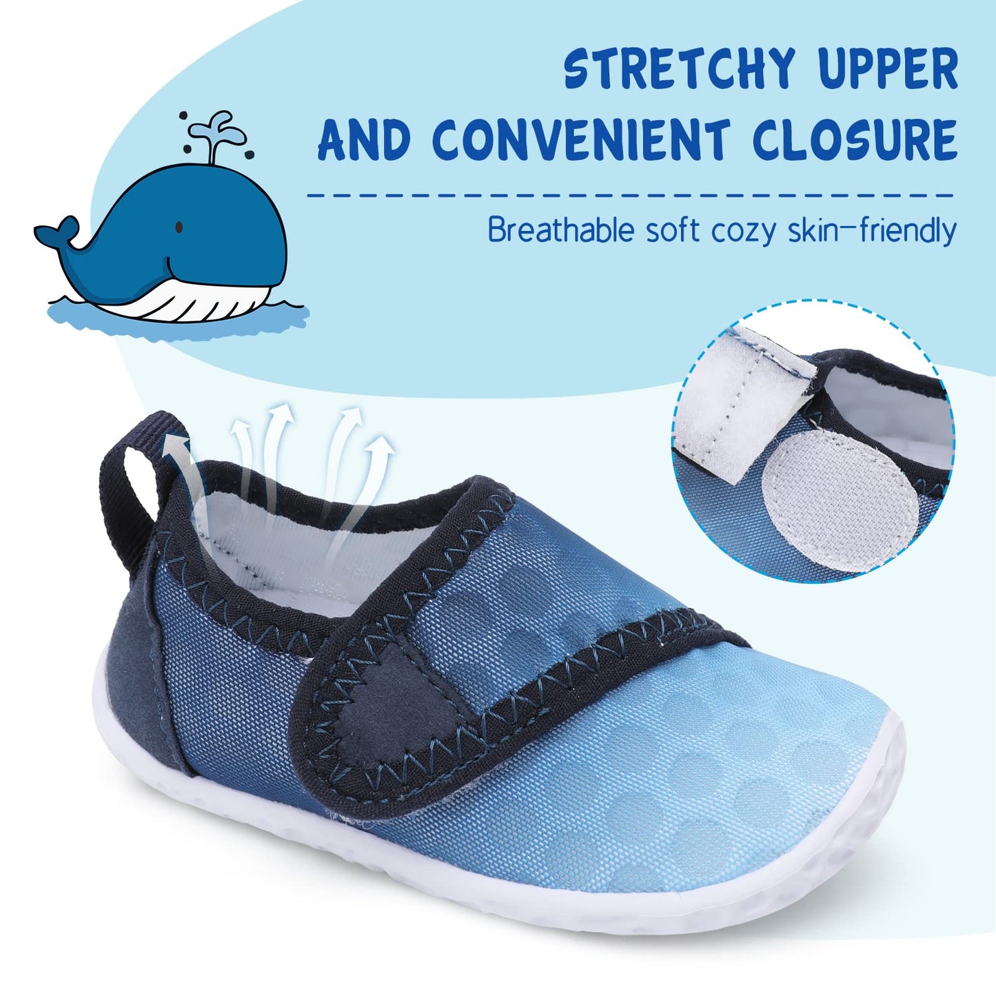 LeIsfIt Boys Girls Water Shoes Kids Aqua Socks Toddler Quick-Dry Swimming Shoes Non-Slip Summer Shoe for Beach Pool Surf, Gradient Blue, 10 Toddler