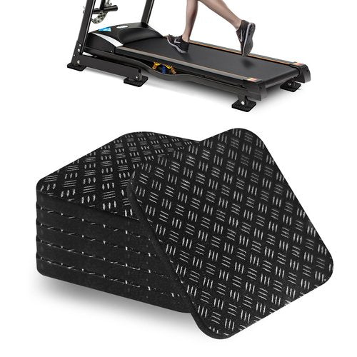 6pcs Treadmill Mat Pads,4x4 Inch Silicone Treadmill Mat,Double-Sided Non-Slip Walking Pad Mat,Shock-Absorbing Exercise Equipment Mat,Suitable for Treadmills, Elliptical Machines, Exercise Bikes