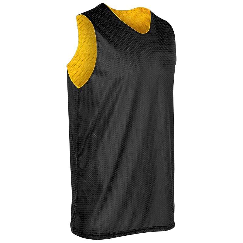 Champro Zone Reversible Youth Basketball Jersey - Black/Gold, Large