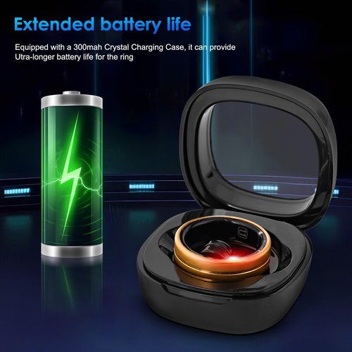 Dkeof Smart Ring Fitness Tracker for Women Men - Waterproof Health Rings for Sleep Tracker, Heart and Blood Oxygen Monitor, Fitness Ring for Family Care,Step and Burned Calories Counter(7#)