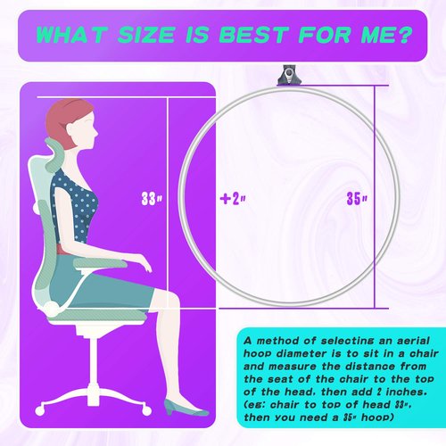 TESLANG Aerial Hoop, Lyra Hoop Set Stainless 85cm/90cm Single Point Hoops Circus for Beginners Professionals, Aerial Ring Kit with Rigging Carry Bag, Aerial Yoga Equipment, Will 660 LBS (300KG)