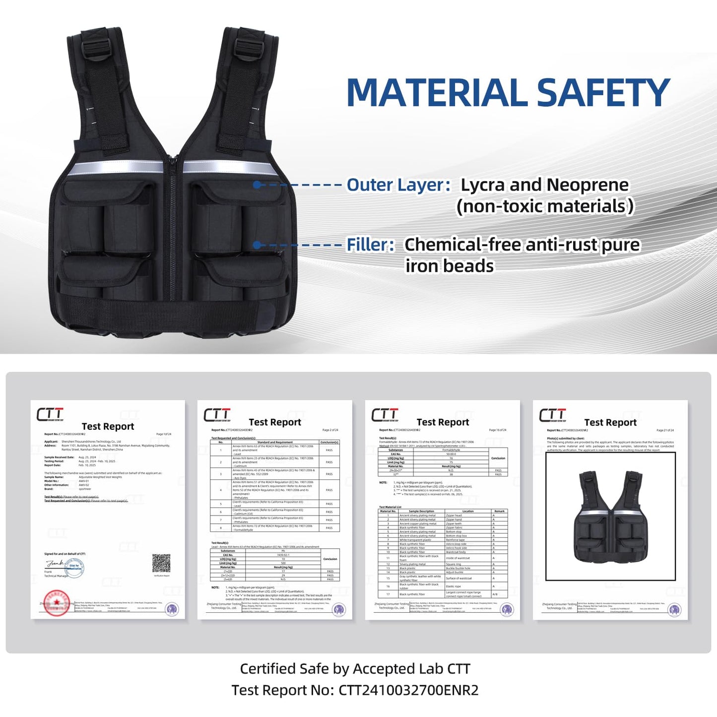 Sportneer Adjustable Weighted Vest Weights: 2-18 lbs/2-42 lbs Washable Weight Vest for Walking 16 In 1 Fast Adjust Rucking Vest for Women and Men Home Gym Running Jogging Strength Training Vests