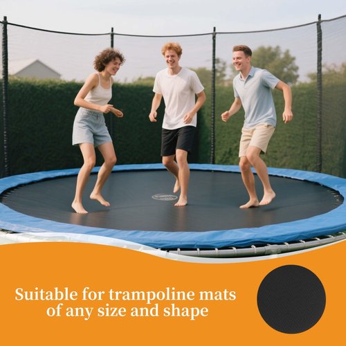 Lyreh 6pcs Trampoline Patch Repair Kit, 3.94x3.94in Self-Adhesive Rubber Trampoline Pad Replacement Parts with Scraper for Holes Tears in Mats Accessories (Round)