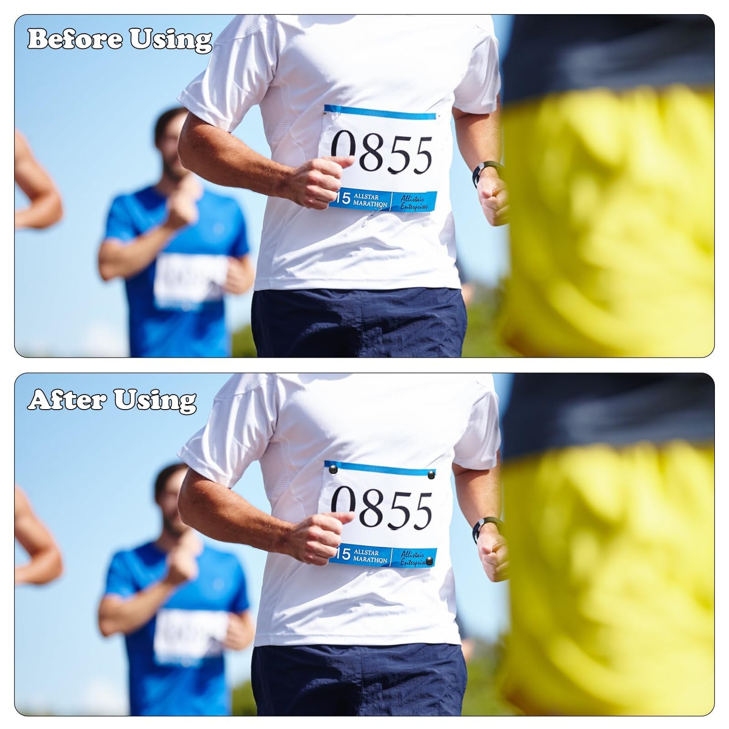 10Pcs Running Bib Clips Marathon Bib Clips for Runners Bib Fixing Fastener Clip Race Bib Clips Race Number Buckle Race Bib Magnets Bib Holders White Black, Bib Magnets for Runners Field Run Supplies