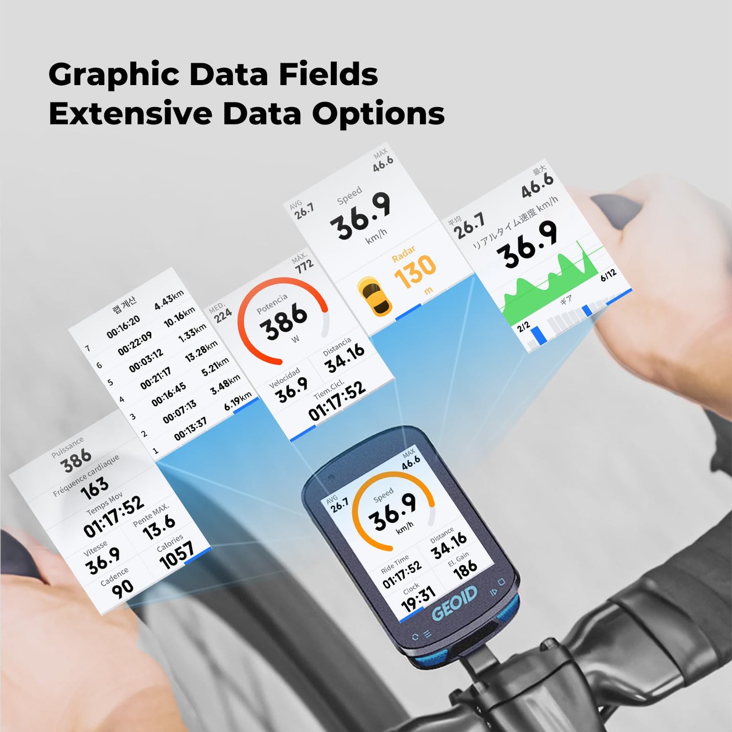 GEOID CC600 Color Screen Bike/Cycling Computer Wireless - Route Navigation with Reroute Planing, WiFi & Bluetooth, Fast 5s GPS Positioning, Free Indoor Training