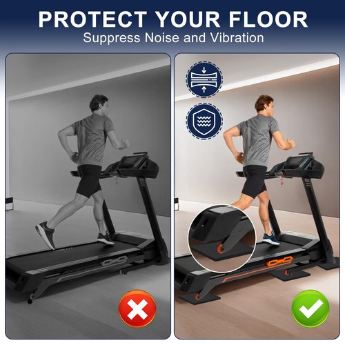 6 Pack readmill Mat, Exercise Equipment Mat for Floor Protection, High Density Anti Vibration pad for Treadmill, Walking, Exercise Bike, Washing Machine and Floor Protection