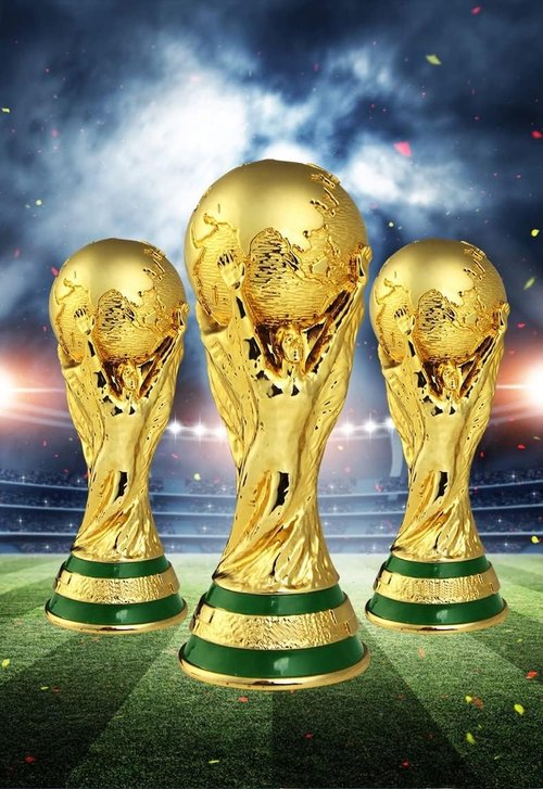 World Cup Trophy Replica, Gold Resin World Cup Trophy, Soccer Collectible Fan for Sports Fan, Desktop & Office Decor (10.6in)
