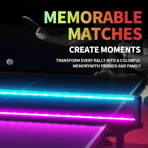 XGKHOM LED Ping Pong Net Light, Colorful Table Tennis Net Light with Remote Controlled for Enhanced Fun in Games, Ideal Gift for Ping Pong Players (Net Not Included)