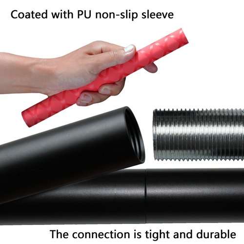 The Huang Yunming yoga stick is made of sturdy steel that is 5 feet high and an adjustable stretching stick, providing flexibility, agility, and balance. Multi functional fitness stick with 5 steel pipes (Red)