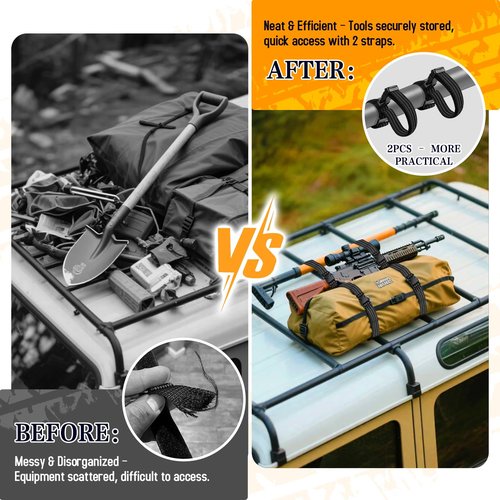 Mixsuper 4pcs Shovel Holder for Roof Rack for 1-4 Inches Tools Equipment Quick Release UTV Roof Rack Nylon Holder Adjustable Shovel Holder Easy Installation UTV Roof Rack Accessories