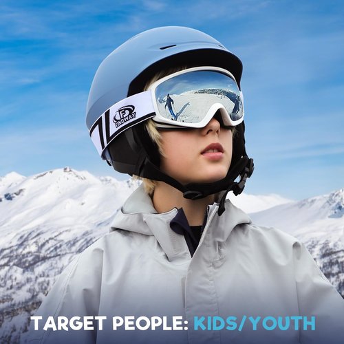 findway Kids Ski Goggles, Kids Snow Snowboard Goggles for Boys Girls Youth OTG