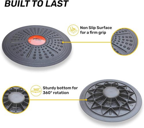 GSI Plastic Balance Board (41CM) Wobble Trainer for Core, Rehab & Stability | Non-Slip Plastic Design | 100 kg Capacity | Full 360° Rotation for Home, Gym, Office Workouts | Balance Discfor Adults & Kids