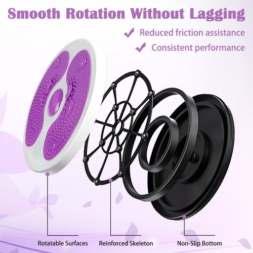 Waist Whisper Waist Twisting Disc with 3 Sport Headbands, WATUNID Body Shaping Waist Sculptor Twist with Drawstring and Foot Massage, Twister Exercise for Waist, Fitness Turntable for Home Workout