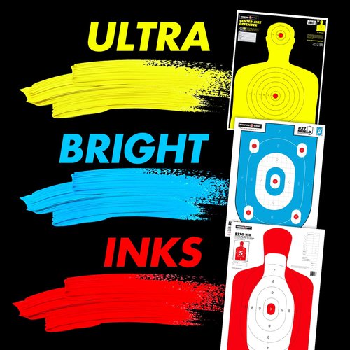 Thompson Target Hot Shot 12.5x19 Inch Premium Ultra Bright Bullseye Paper Shooting Targets for Range Training - Made in The USA (30 Pack)