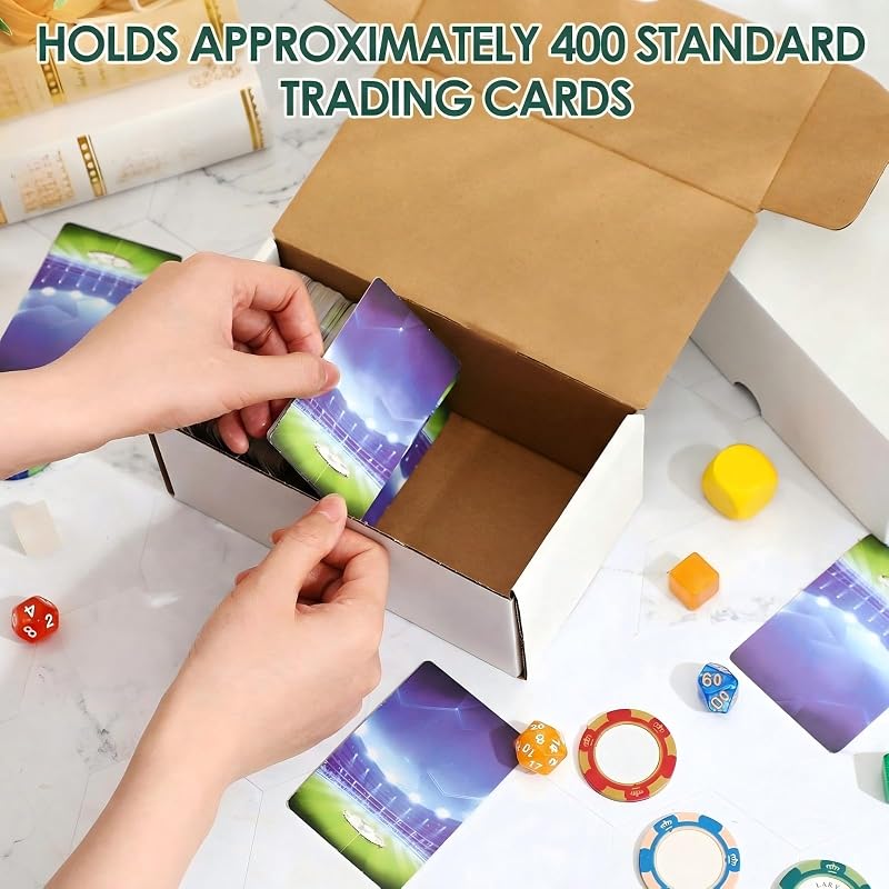 60 Pcs 400-Card Cardboard Trading Card Storage Box - White (Variation: White+60)