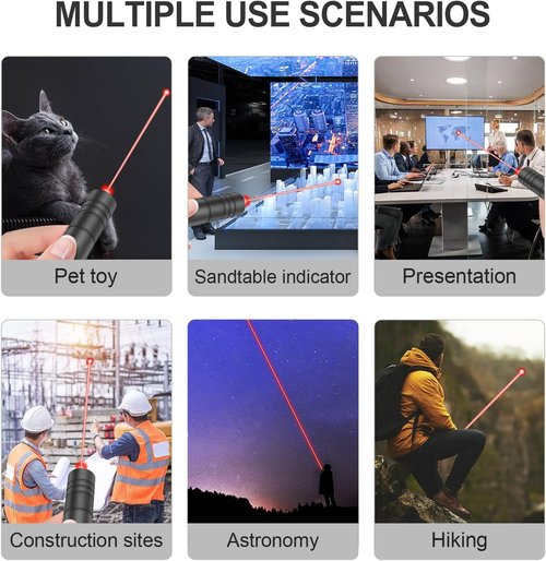 LETEAPII Red Light Flashlight, Long Distance USB Rechargeable Tactical Beam with Star Cap Adjustable Effect for Outdoor Journeys, Presentations, TV/LED/LCD Screens, and Stargazing