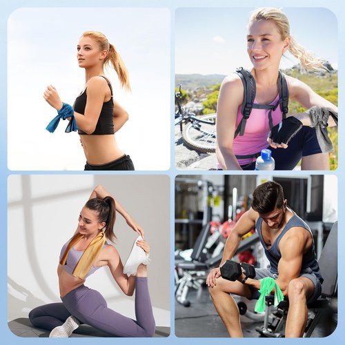 PKRFCJ Cooling Neck Wraps,4 Pack Cooling Towels For Neck And Face Cooling Towel For Hot Weather Cooling Neck Wrap Towel Cooling Rags For Neck Neck Cooling Scarf Long Lasting Cool.